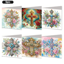 Load image into Gallery viewer, 6PCS Cross DIY Diamond Art Greeting Cards Congratulations Cards &amp; Gifts
