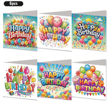 Load image into Gallery viewer, 6PCS Birthday DIY Diamond Art Greeting Cards Congratulations Cards &amp; Gifts
