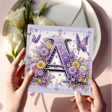 Load image into Gallery viewer, 6PCS Letter A DIY Diamond Art Greeting Cards Congratulations Cards &amp; Gifts
