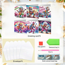 Load image into Gallery viewer, 6PCS Birthday Music DIY Diamond Art Greeting Cards Congratulations Cards &amp; Gifts
