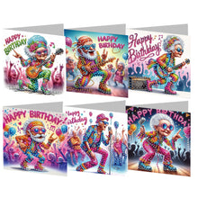 Load image into Gallery viewer, 6PCS Birthday Music DIY Diamond Art Greeting Cards Congratulations Cards &amp; Gifts
