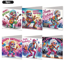 Load image into Gallery viewer, 6PCS Birthday Music DIY Diamond Art Greeting Cards Congratulations Cards &amp; Gifts
