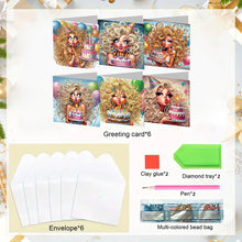 Load image into Gallery viewer, 6PCS Birthday Beauty DIY Diamond Art Greeting Cards Congratulations Cards &amp; Gift
