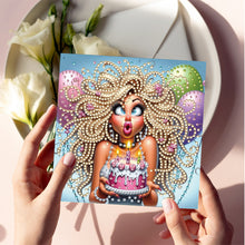 Load image into Gallery viewer, 6PCS Birthday Beauty DIY Diamond Art Greeting Cards Congratulations Cards &amp; Gift
