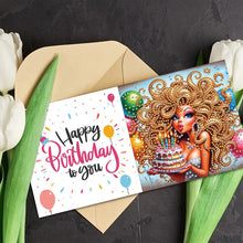 Load image into Gallery viewer, 6PCS Birthday Beauty DIY Diamond Art Greeting Cards Congratulations Cards &amp; Gift

