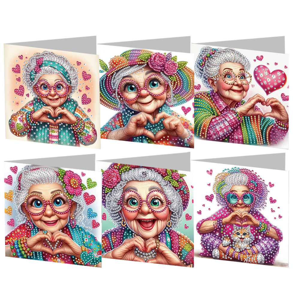 6PCS Love You DIY Diamond Art Greeting Cards Congratulations Cards & Gifts