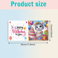 Load image into Gallery viewer, 6PCS Animal Birthday DIY Diamond Art Greeting Cards Congratulations Cards &amp; Gift
