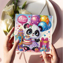 Load image into Gallery viewer, 6PCS Animal Birthday DIY Diamond Art Greeting Cards Congratulations Cards &amp; Gift
