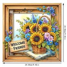 Load image into Gallery viewer, 2D Flat Acrylic DIY Welcome Friends Hanging Diamond Art Kits Wall Door Decoratio
