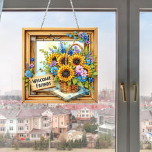Load image into Gallery viewer, 2D Flat Acrylic DIY Welcome Friends Hanging Diamond Art Kits Wall Door Decoratio
