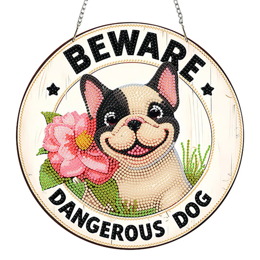 2D Flat Acrylic DIY Dog Hanging Diamond Art Kits for Wall Door Decoration