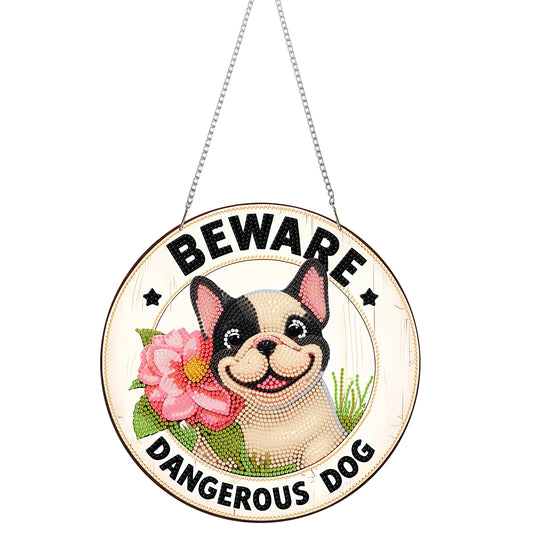 2D Flat Acrylic DIY Dog Hanging Diamond Art Kits for Wall Door Decoration