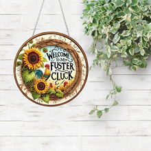 Load image into Gallery viewer, 2D Flat Acrylic DIY Rooster Sunflower Hanging Diamond Art Kits Wall Door Decor
