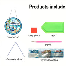 Load image into Gallery viewer, 2D Flat Acrylic DIY Beach House Hanging Diamond Art Kits Wall Door Decoration
