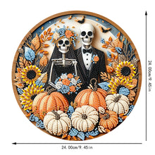 Load image into Gallery viewer, 2D Flat Acrylic DIY Halloween Skeleton Couple Hanging Diamond Art Kits

