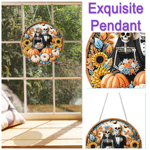 Load image into Gallery viewer, 2D Flat Acrylic DIY Halloween Skeleton Couple Hanging Diamond Art Kits
