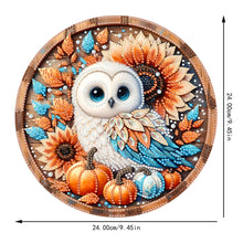Load image into Gallery viewer, 2D Flat Acrylic DIY Autumn Owl Hanging Diamond Art Kits Wall Door Decoration
