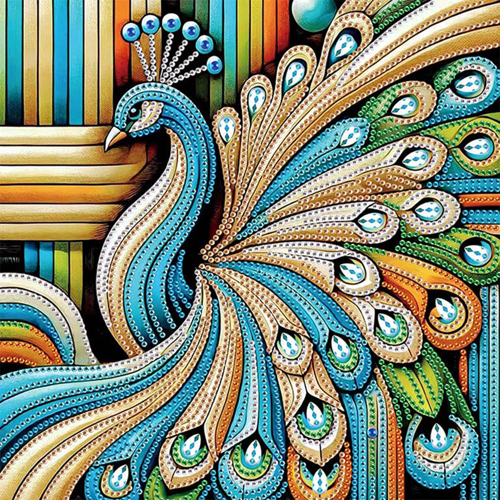 Diamond Painting - Partial Special Shaped - Peacock (30*30CM)