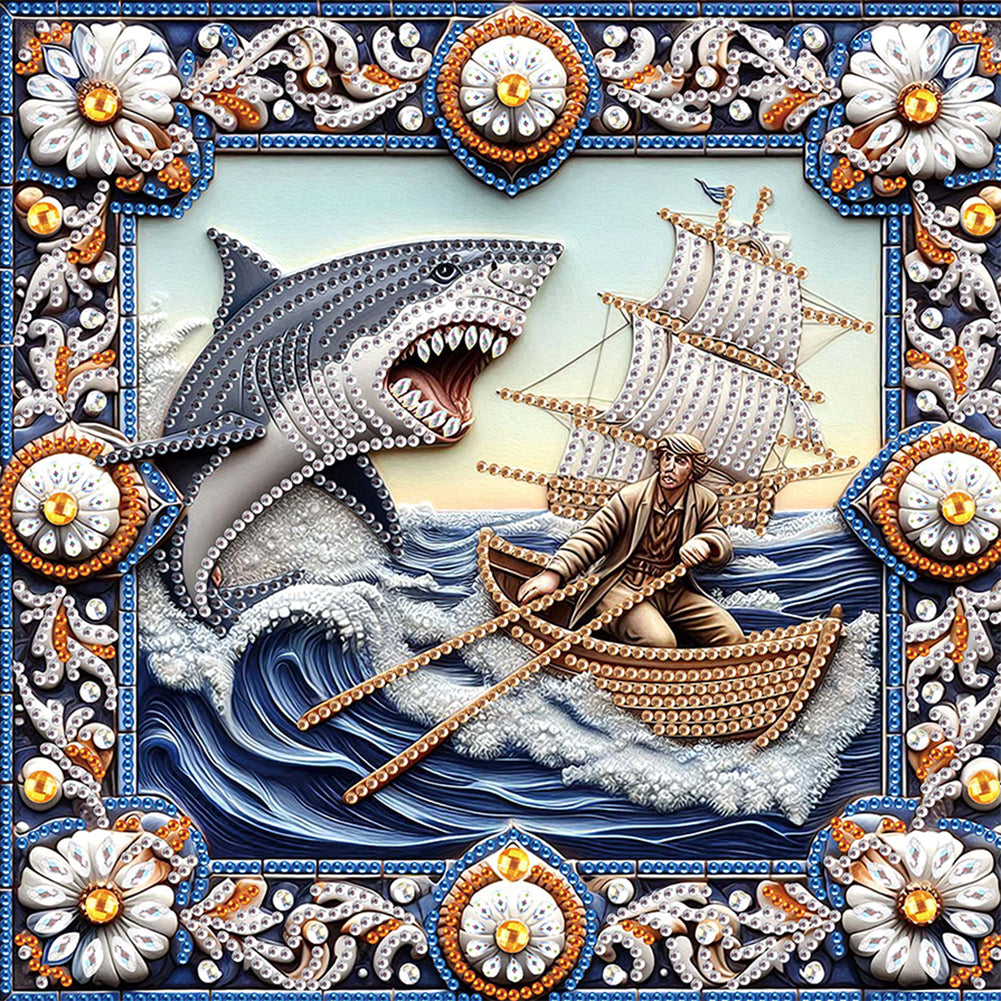 Diamond Painting - Partial Special Shaped - Shark (30*30CM)