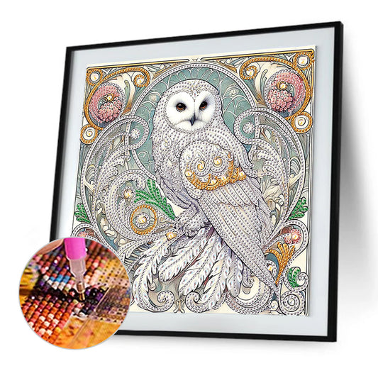 Diamond Painting - Partial Special Shaped - Owl (30*30CM)