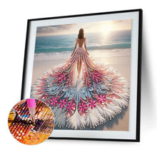 Load image into Gallery viewer, Diamond Painting - Partial Special Shaped - Gorgeous Skirt Girl (30*30CM)
