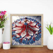 Load image into Gallery viewer, Diamond Painting - Partial Special Shaped - Gorgeous Skirt Girl (30*30CM)
