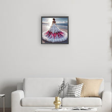 Load image into Gallery viewer, Diamond Painting - Partial Special Shaped - Gorgeous Skirt Girl (30*30CM)
