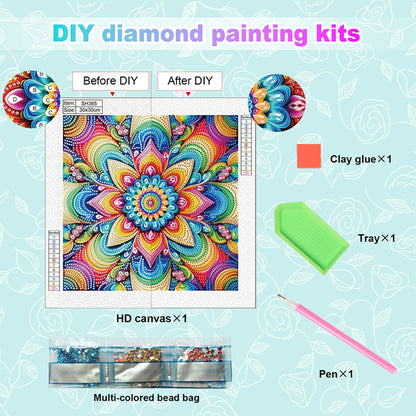 Diamond Painting - Partial Special Shaped - Mandala (30*30CM)