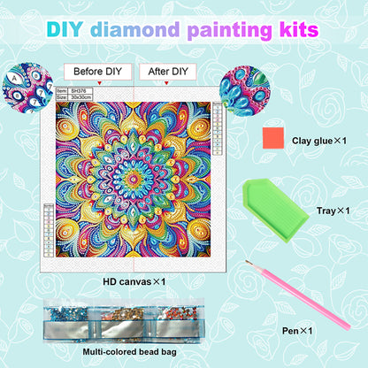 Diamond Painting - Partial Special Shaped - Mandala (30*30CM)