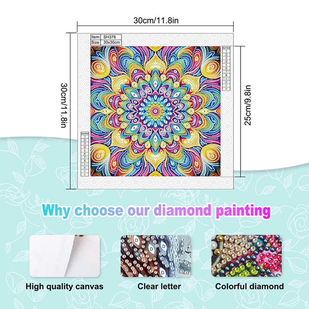 Diamond Painting - Partial Special Shaped - Mandala (30*30CM)