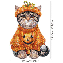 Load image into Gallery viewer, 2D Flat Pumpkin Cat DIY Shaking Head Diamond Painting Desktop Decorations
