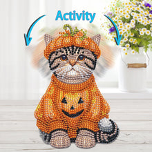 Load image into Gallery viewer, 2D Flat Pumpkin Cat DIY Shaking Head Diamond Painting Desktop Decorations
