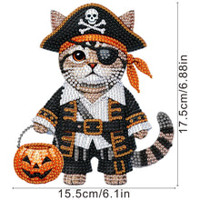 Load image into Gallery viewer, 2D Flat Pirate Cat DIY Shaking Head Diamond Painting Desktop Decorations
