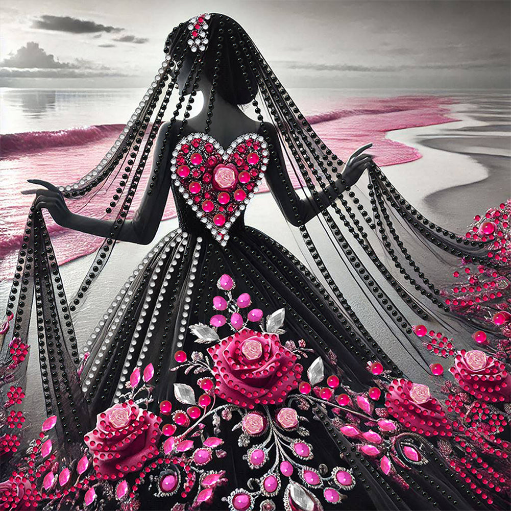 Diamond Painting - Partial Special Shaped - Elegant Lady (30*30CM)