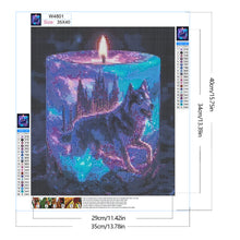 Load image into Gallery viewer, Diamond Painting - Full Round - Purple Light Candle Wolf (35*40CM)
