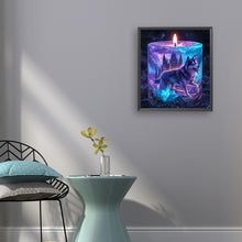 Load image into Gallery viewer, Diamond Painting - Full Round - Purple Light Candle Wolf (35*40CM)
