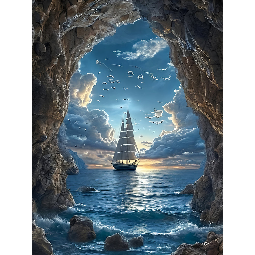 Diamond Painting - Full Round - Sailboat On The Sea (30*40CM)