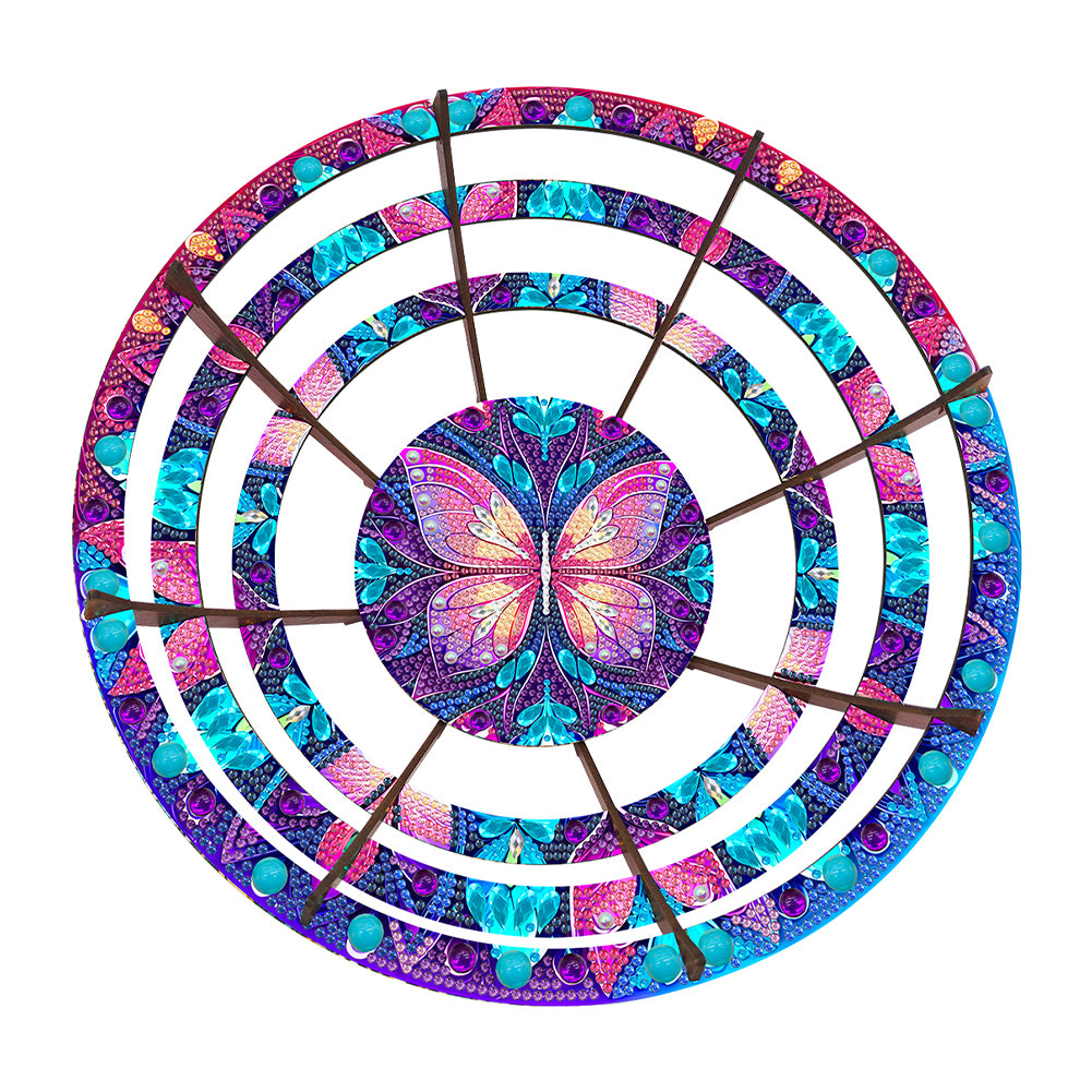 Flower Diamond Painting Wooden Serving Tray Decorative Diamond Art Fruit Tray(B)