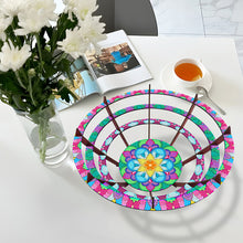 Load image into Gallery viewer, Flower Diamond Painting Wooden Serving Tray Decorative Diamond Art Fruit Tray(C)

