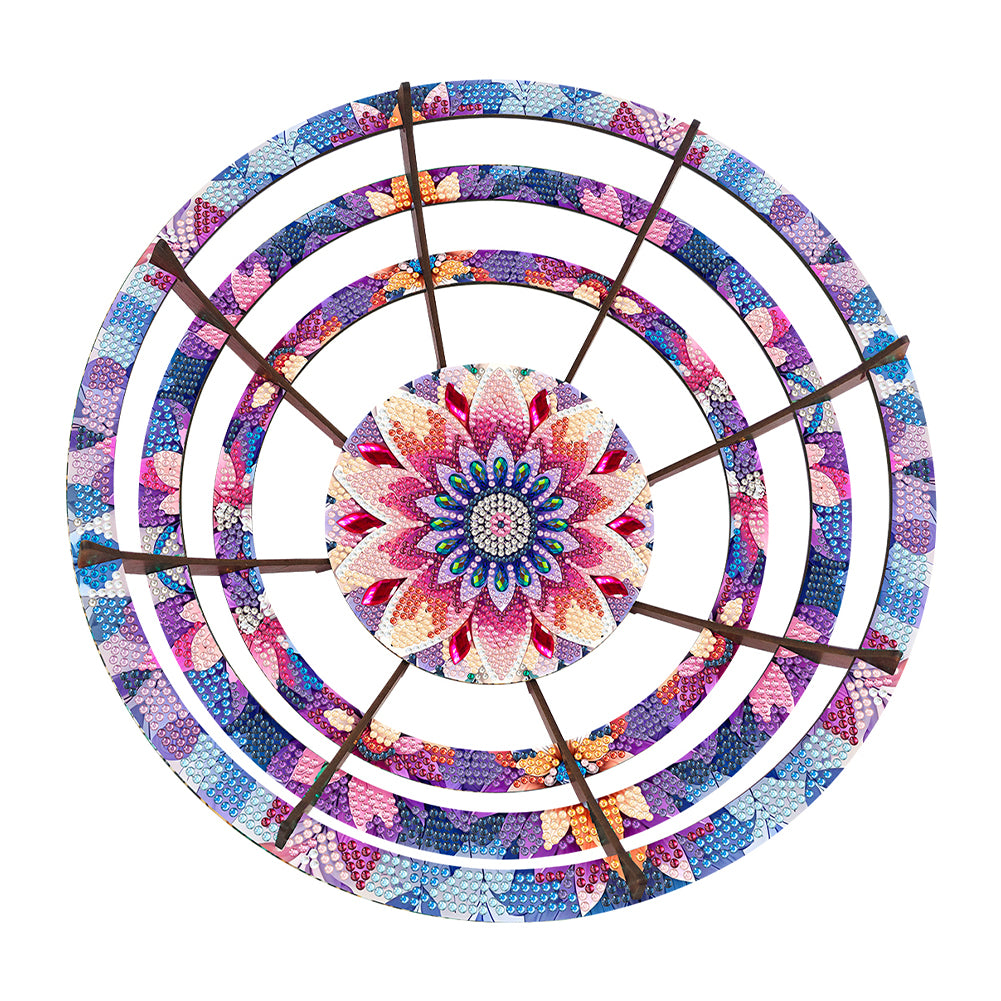 Flower Diamond Painting Wooden Serving Tray Decorative Diamond Art Fruit Tray(D)