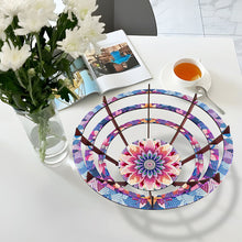 Load image into Gallery viewer, Flower Diamond Painting Wooden Serving Tray Decorative Diamond Art Fruit Tray(D)

