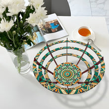 Load image into Gallery viewer, Flower Diamond Painting Wooden Serving Tray Decorative Diamond Art Fruit Tray(E)
