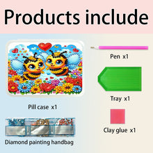 Load image into Gallery viewer, Bee Rhinestones Pill Storage Box Diamond Painting Pill Case for Art Craft
