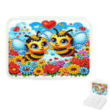 Load image into Gallery viewer, Bee Rhinestones Pill Storage Box Diamond Painting Pill Case for Art Craft
