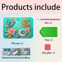 Load image into Gallery viewer, Flowers Rhinestones Pill Storage Box Diamond Painting Pill Case for Art Craft
