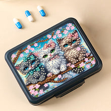 Load image into Gallery viewer, Cat Rhinestones Pill Storage Box Diamond Painting Pill Case for Art Craft
