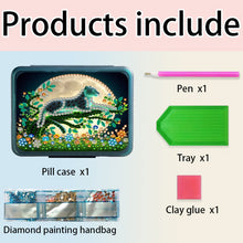 Load image into Gallery viewer, Leopard Rhinestones Pill Storage Box Diamond Painting Pill Case for Art Craft
