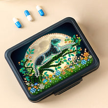 Load image into Gallery viewer, Leopard Rhinestones Pill Storage Box Diamond Painting Pill Case for Art Craft
