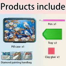Load image into Gallery viewer, Bird Rhinestones Pill Storage Box Diamond Painting Pill Case for Art Craft
