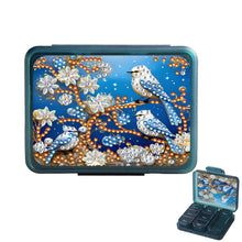 Load image into Gallery viewer, Bird Rhinestones Pill Storage Box Diamond Painting Pill Case for Art Craft
